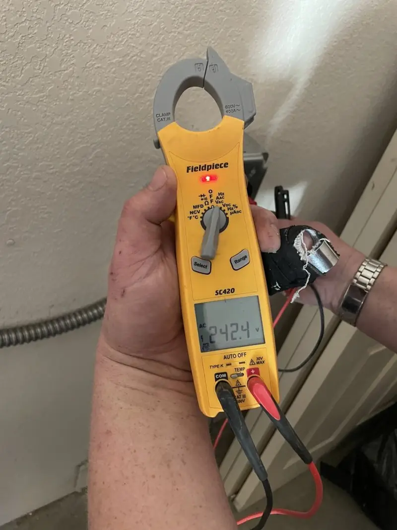 Voltage testing with clamp meter during Electrical Installation Services in Boulder Creek